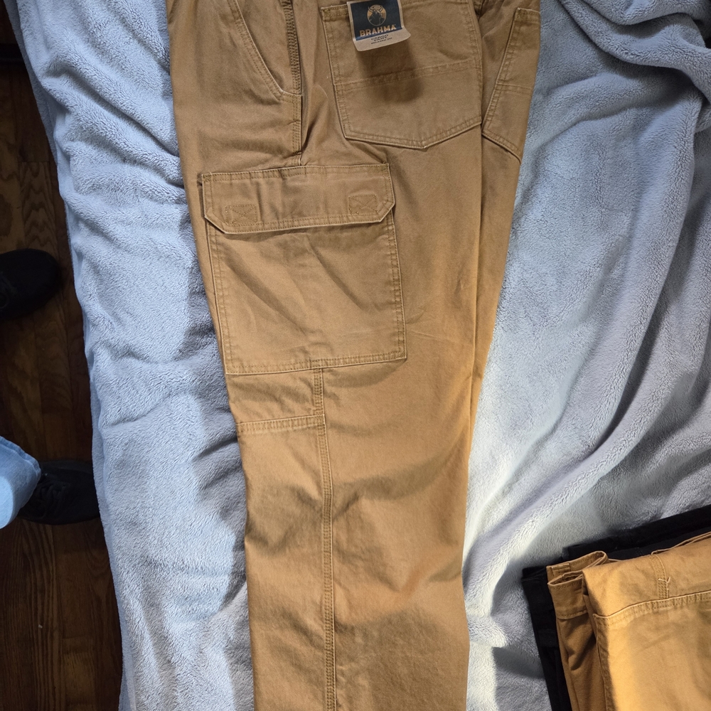 Brahma Brown/Tan Cargo Work Pants with Utility Pockets